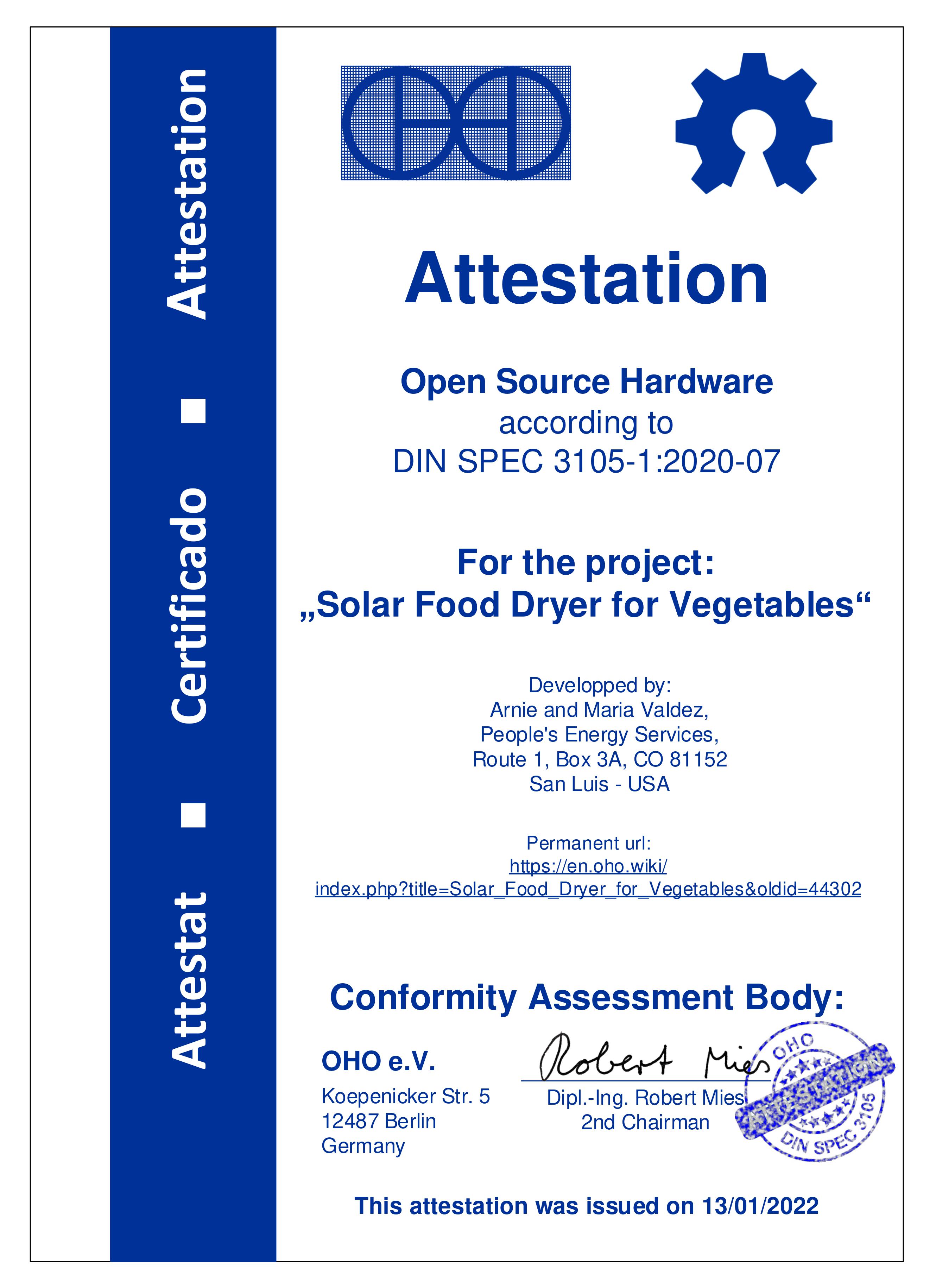 Attestation Solar Food Dryer for Vegetables.jpg